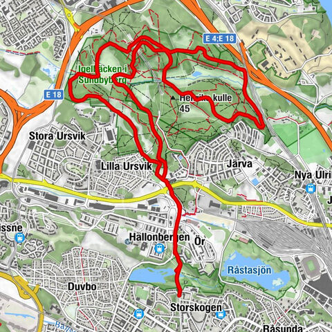 Solna - Henriks kulle - Sundbyberg - Storskogen