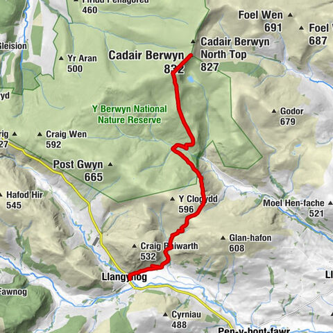 Llangynog - Trum Felen - Cadair Berwyn - Moel Sych