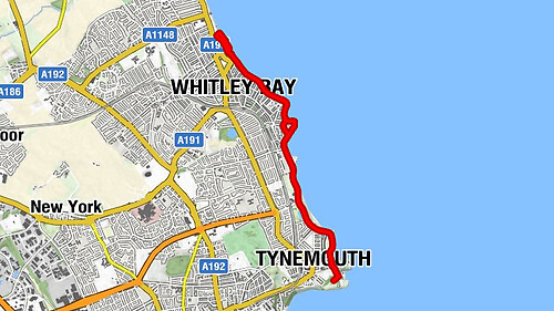 Gateshead - Cullercoats - Whitley Bay - Tynemouth