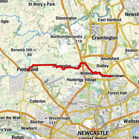 Gateshead - Camperdown - Burradon - Ponteland