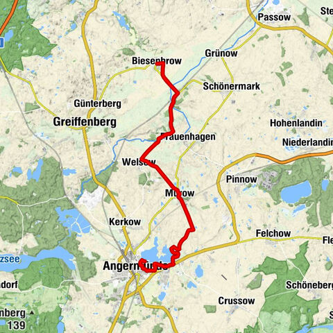Biesenbrow - Breitenteicher Mühle - Angermünde - St.Marien