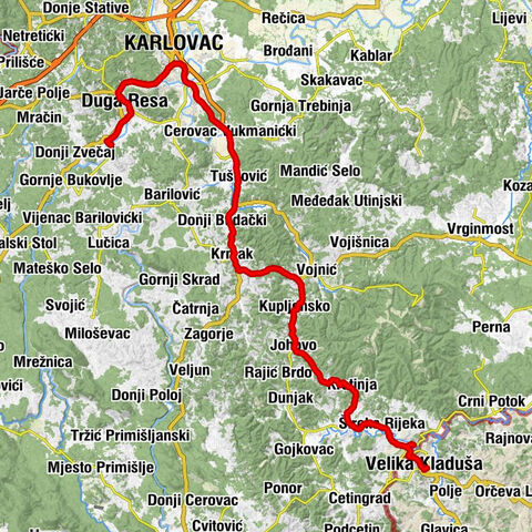 Mrežnički Brig - crkva svetog Antuna Padovanskog - Duga Resa - Velika Kladuša