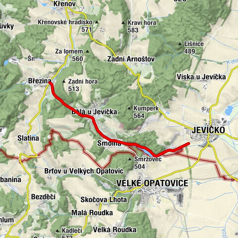 Smolná u Jevíčka - Smolná - Bělá u Jevíčka - Zadní Hora