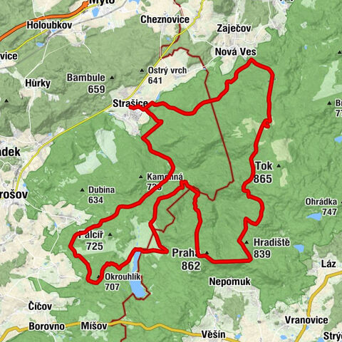 Strašice - Houpák - Bouda U Břízy - Malý Tok