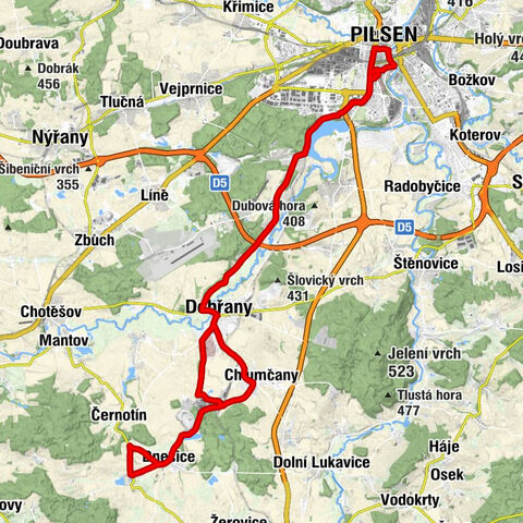 Vnitřní Město - Dobřany - Svatý Václav - Plzeň