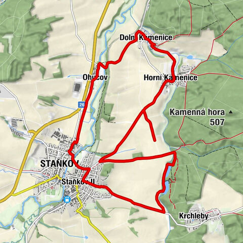 Dolní Kamenice - Ohučov - Staňkov - Horní Kamenice