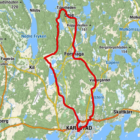 Karlstad central - Kroppkärrskyrkan - Korskyrkan - Tingvallakyrkan
