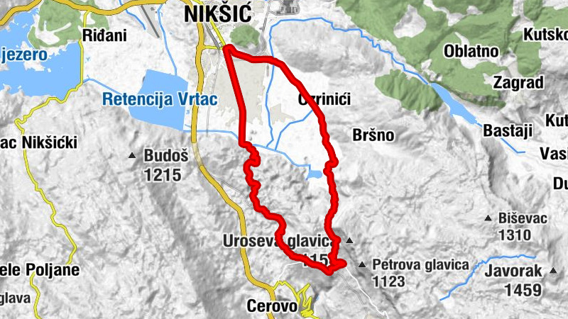 Nikšić - Ozrinići - Stubica