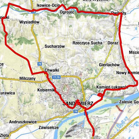 Sandomierz - Wzgórze Miejskie - Wzgórze Świętojakubskie - Wzgórze Świętopawelskie