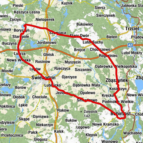 Zbąszynek - Maślane Wzgórze - Góra Szubienica - Kościół pw. św. Jana Chrzciciela w Lubrzy