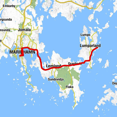 S:t Görans kyrka - Mariehamn - Knutsboda - Lemland