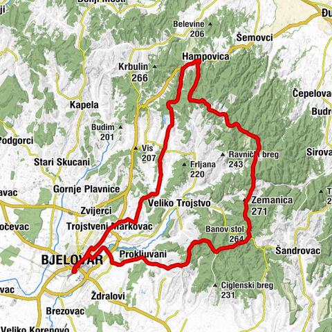 Bjelovar - Mačjak - Banov stol - Zemanica