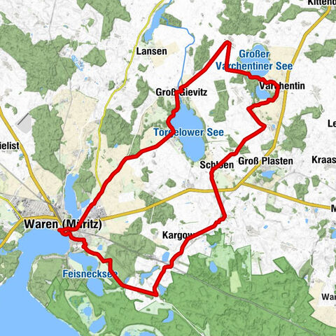 Federow - Kargow-Unterdorf - Kargow - Waren (Müritz)