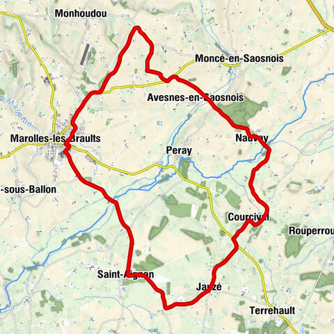 Marolles-les-Braults - Saint-Aignan - Jauzé - Chapelle Saint-Mathieu