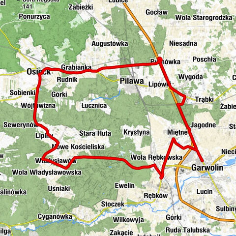 Garwolin - Nadleśnictwo Kotwica - Hotel Ostoja - Osieck