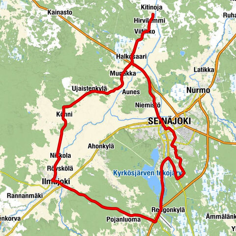 Kitinoja - Hirvilammi - Ilmajoki - Seinäjoki
