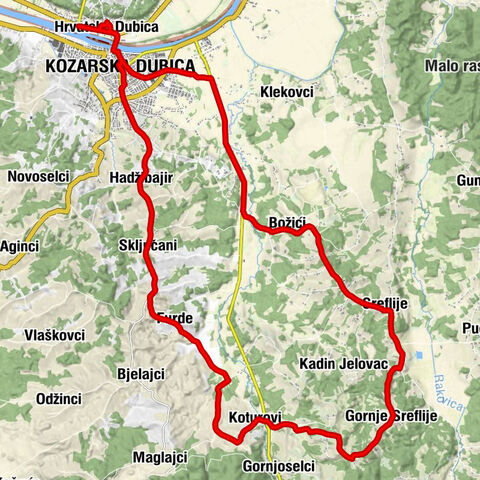 Hrvatska Dubica - Kozarska Dubica - Urije - Hadžibajir