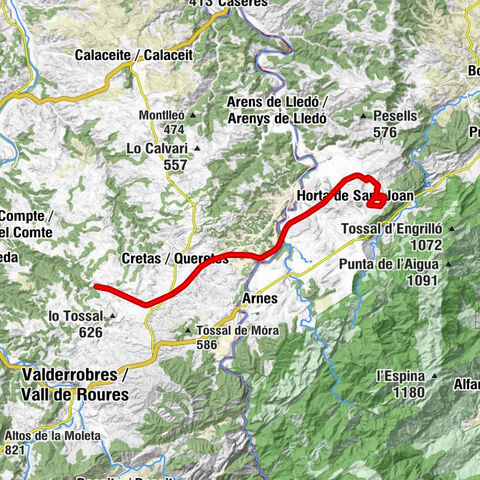 Sant Salvador d'Horta - Pas de Móra - Antigua Estación de Valderobres - Horta de Sant Joan
