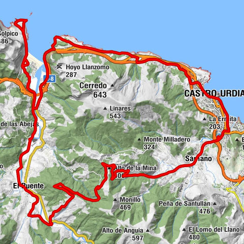 Castro-Urdiales - Alto de la Mina - Alto de Sopendón - Paraíso - Pelayo