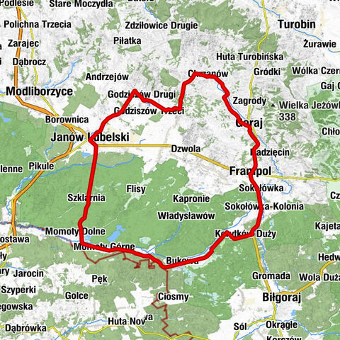 Frampol - Masin - Techerówki - Paksiwa Góra
