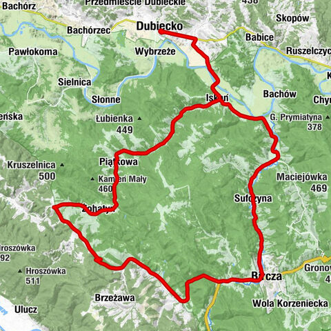 Dubiecko - Cerkiew św. Dymitra - Bondarów - Kościół pw. Matki Bożej Częstochowskiej