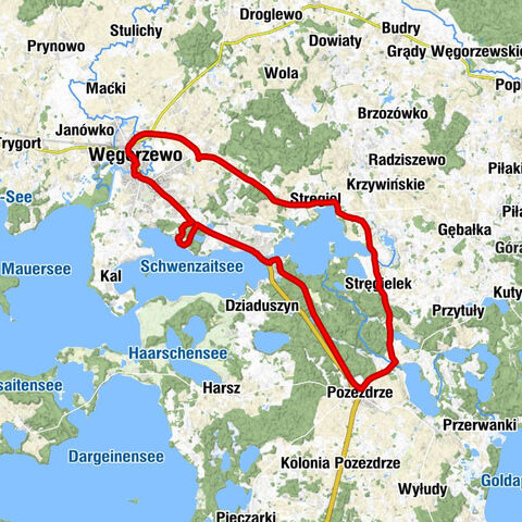 Węgorzewo - Kalskie Nowiny - Stręgiel - Stręgielek