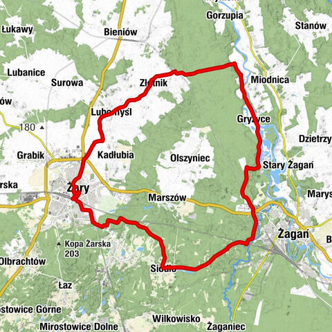 Żary - Siodło - Żagań