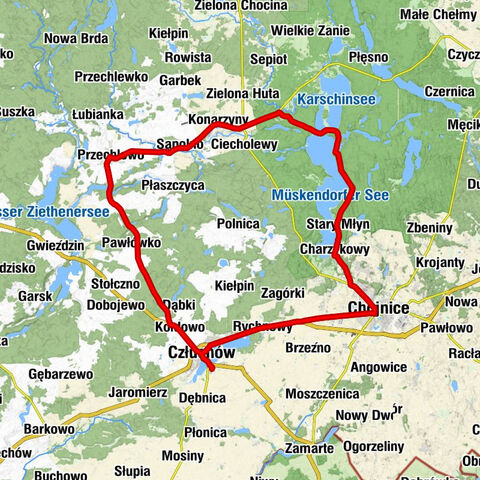 Człuchów - Kościół pw. Matki Boskiej Częstochowskiej - Kościół pw. Świętych Apostołów Piotra i Pawła - Kościół pw. Świętego Wawrzyńca