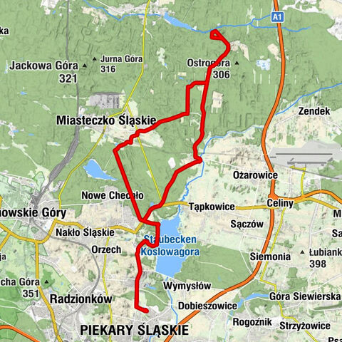 Piekary Śląskie - Lipka - Pałac Kawalera - Kościół pw. Narodzenia Najświętszej Maryi Panny w Miasteczku Śląskim