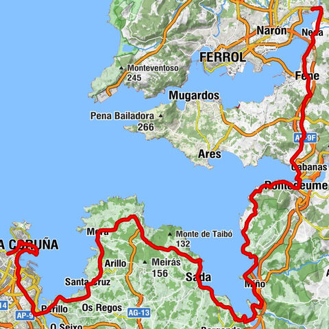 Xuvia - Monte de Lácere - Santa Comba de Veigue - Riazor