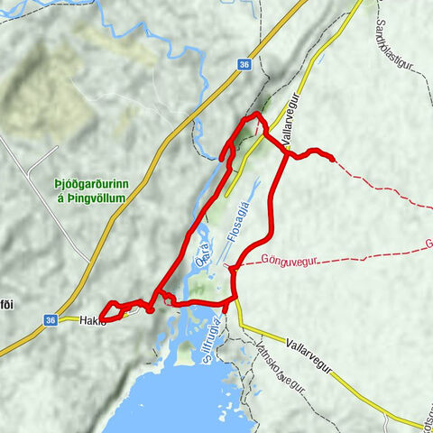 Hakið - Þingvellir - Öxarárfoss - Fjóshóll