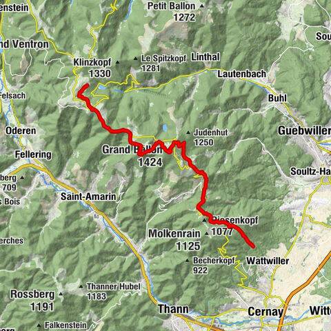 Aurélien hiking in the Vosges from Mulhouse - Day 2