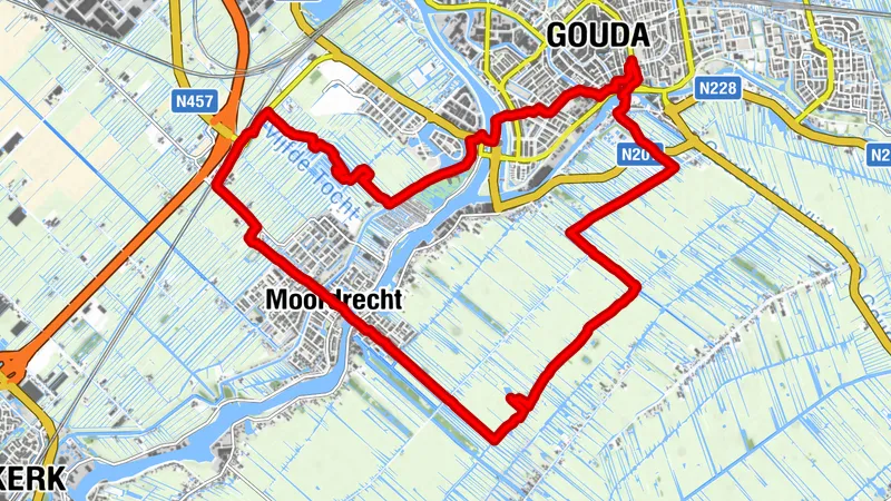 Gouda > Gouderak > Moordrecht > Gouda