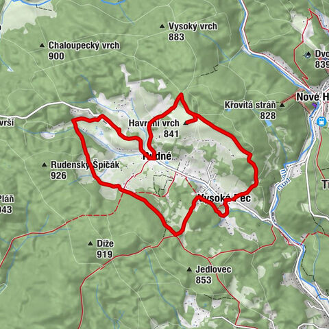 Von Vysoká Pec auf den Havraní vrch