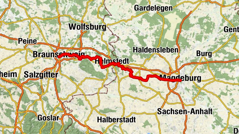Städtepartnerschaftsradweg Braunschweig - Magdeburg