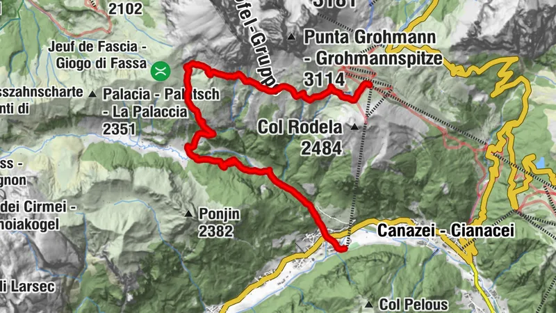 Pian Frataces- Friedrich August -Sasso Piatto-Campitello di Fassa