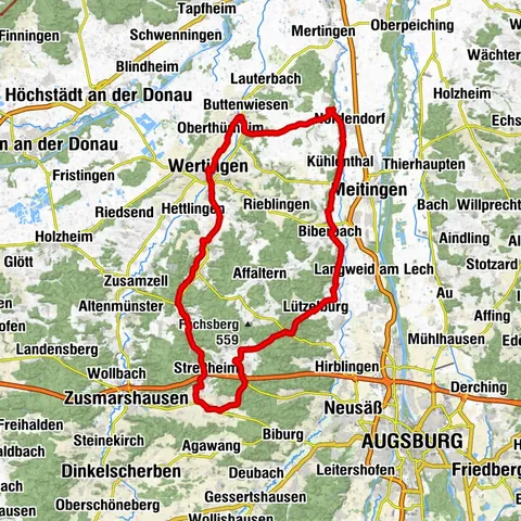 Radtour Horgau - Kloster Holzen - Wertingen - Horgau