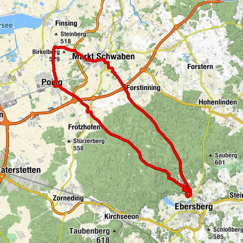 Von Pliening zum Aussichtsturm in Ebersberg
