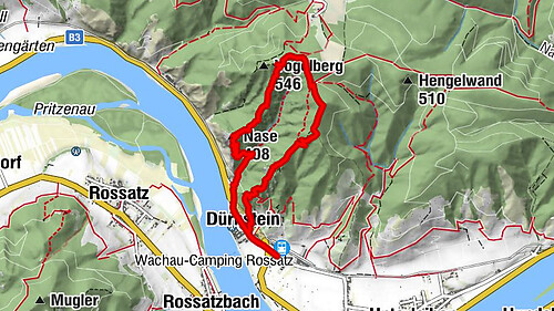 Wachau: Zur Ruine Dürnstein über den Vogelbergsteig
