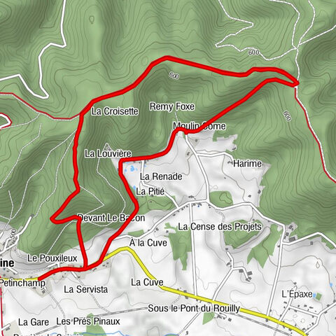 Route Charmotte Farm-Inn - Facing the sandstone hills