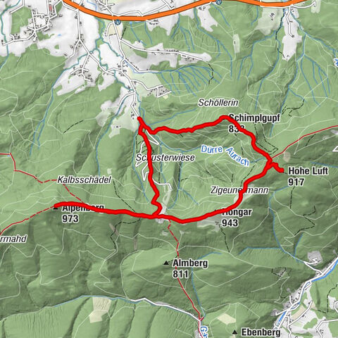 4-Gipfel-Wanderung am Hongar